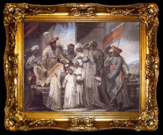 framed  Henry Singleton The Sons of Tipu Sultan Leaving their Father, ta009-2